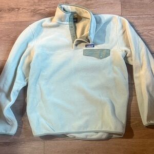 Patagonia Men's Sage Green Fleece Zip-Up Sweater